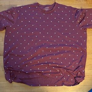 Men's Maroon Crew Tee with Triangle Design